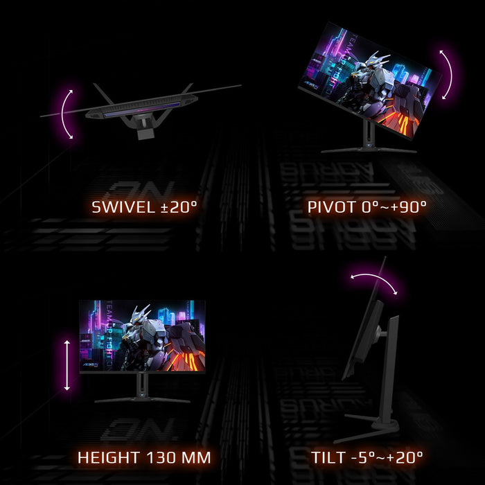 EAN 4719331861940 - GIGABYTE AORUS FO32U EK pantalla para PC 80 cm (31.5") 3840 x 2160 Pixeles 4K Ultra HD OLED Negro imagen 16