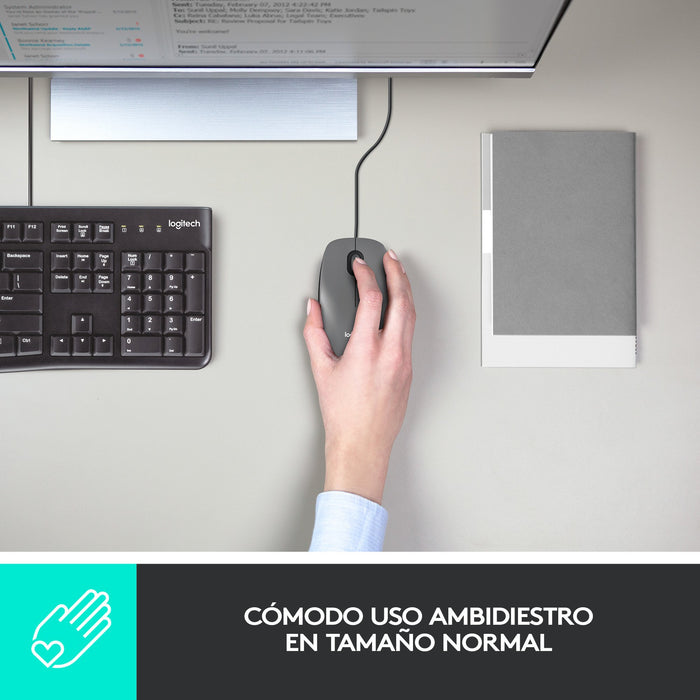 EAN 5099206070462 - Logitech Mouse M100 ratón Oficina Ambidextro USB tipo A Óptico 1000 DPI imagen 9