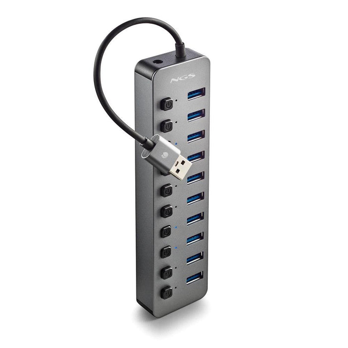 EAN 8435430624410 - NGS IHUB 10 USB 3.2 Gen 1 (3.1 Gen 1) Type-A 5000 Mbit/s Negro imagen 1