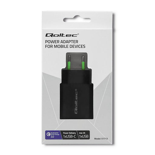 EAN 5901878517131 - Qoltec 51713 adaptador e inversor de corriente Interior 18 W Negro imagen 2