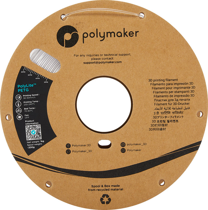 EAN 6938936710134 - Polymaker PB01011 material de impresión 3d Polietileno tereftalato glico (PETG) Transparente 1 kg imagen 3