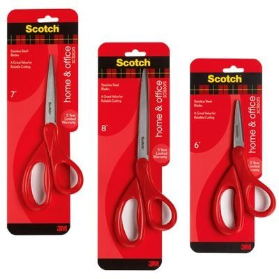 EAN 4046719271382 - Scotch 1407 tijera de escritorio y manualidades Universal Corte recto Rojo, Acero inoxidable imagen 2