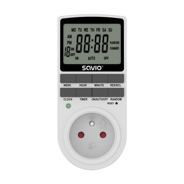 EAN 5901986048213 - Savio AE-03 contador eléctrico Blanco Programador eléctrico diario/semanal imagen 1