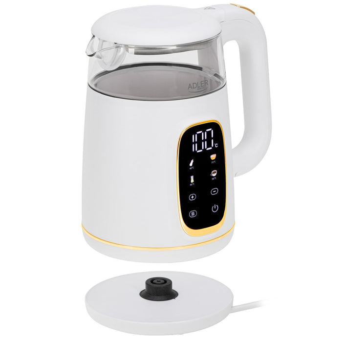 EAN 5905575907844 - Adler AD 1305WG tetera eléctrica 1,7 L 2200 W Transparente, Oro, Blanco imagen 6