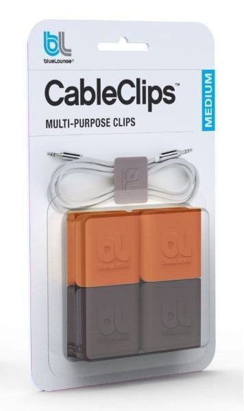 EAN 705105462233 - Bluelounge CableClip abrazadera para cable Gris, Naranja 4 pieza(s) imagen 2
