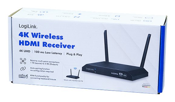 EAN 4052792075533 - LogiLink HDW0103AR extensor audio/video Receptor AV Negro imagen 3