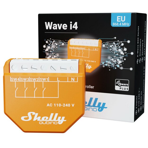 EAN 3800235269077 - Shelly Qubino Wave i4 Interruptor inteligente Naranja imagen 2
