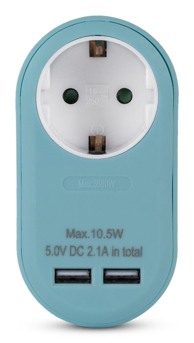 EAN 5999097985404 - Entac EPAG-1EE-2USB-B adaptador de enchufe eléctrico Tipo F Azul imagen 3
