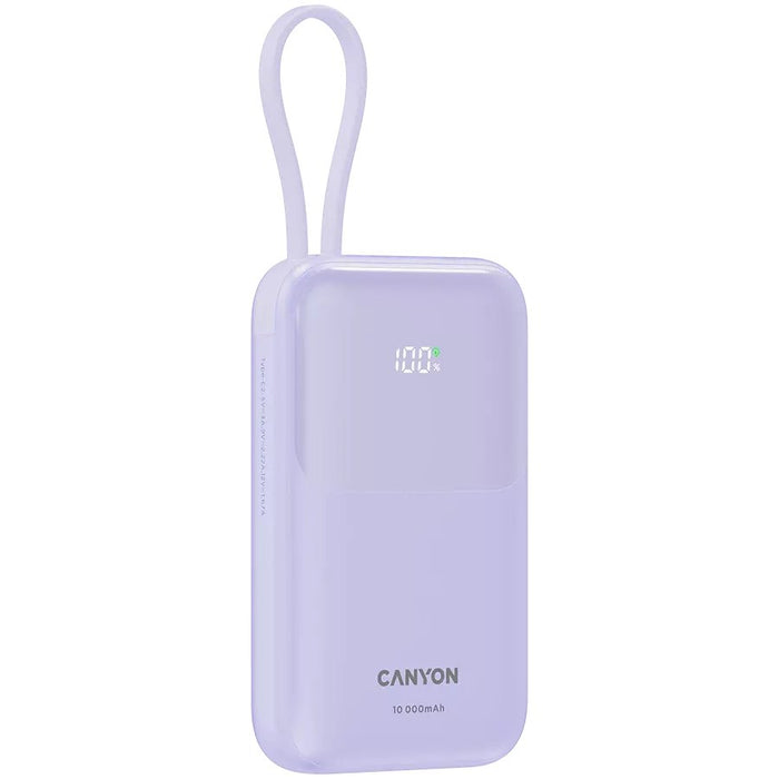 EAN 5291485017378 - Canyon power bank OnPower 101 built-in cable 10000 mAh PD22.5W Violetin Ión de litio Púrpura imagen 3