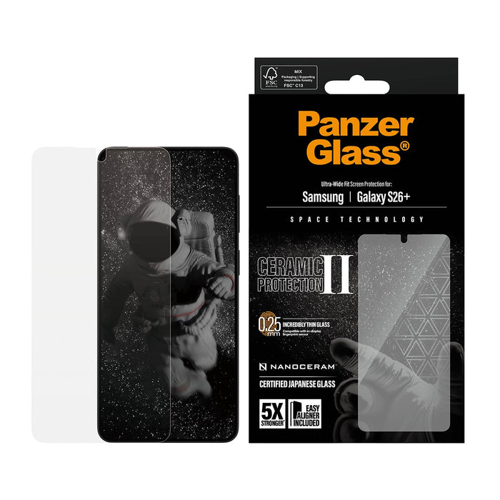 EAN 5715685033803 - PanzerGlass ® Ceramic Screen Protector Samsung Galaxy S26+ | Ultra-Wide Fit w. EasyAligner Protector de p imagen 2