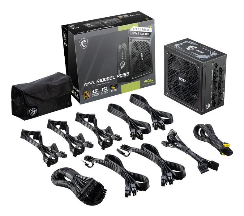 EAN 4711377142243 - MSI MAG A1000GL PCIE5 unidad de fuente de alimentación 1000 W 24-pin ATX ATX Negro imagen 5