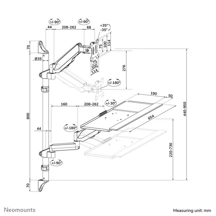 EAN 8717371443702 - Neomounts WL90-325BL1 estacion de trabajo sentado o de pie imagen 16