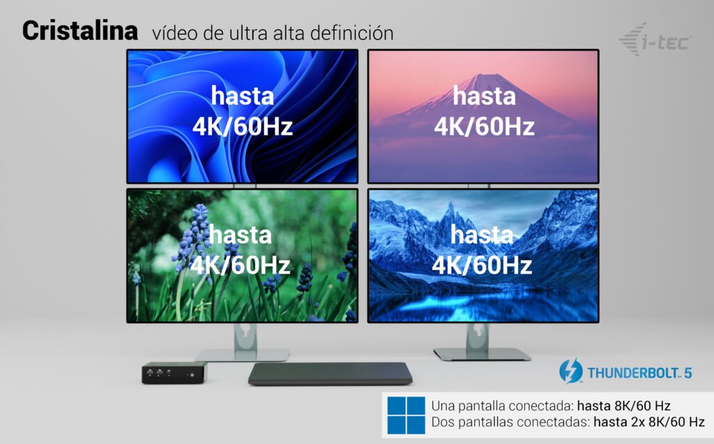 EAN 8595611707308 - i-tec TB5QUATTRODOCKPD base para portátil y replicador de puertos Alámbrico Negro imagen 7