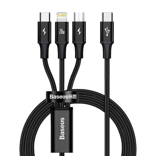 EAN 6953156204294 - Baseus Rapid 3-in-1 cable USB 1,5 m USB A USB C/Micro USB A/Lightning Negro imagen 1