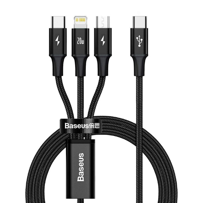 EAN 6953156204294 - Baseus Rapid 3-in-1 cable USB 1,5 m USB A USB C/Micro USB A/Lightning Negro imagen 1