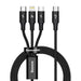 EAN 6953156204294 - Baseus Rapid 3-in-1 cable USB 1,5 m USB A USB C/Micro USB A/Lightning Negro imagen 1