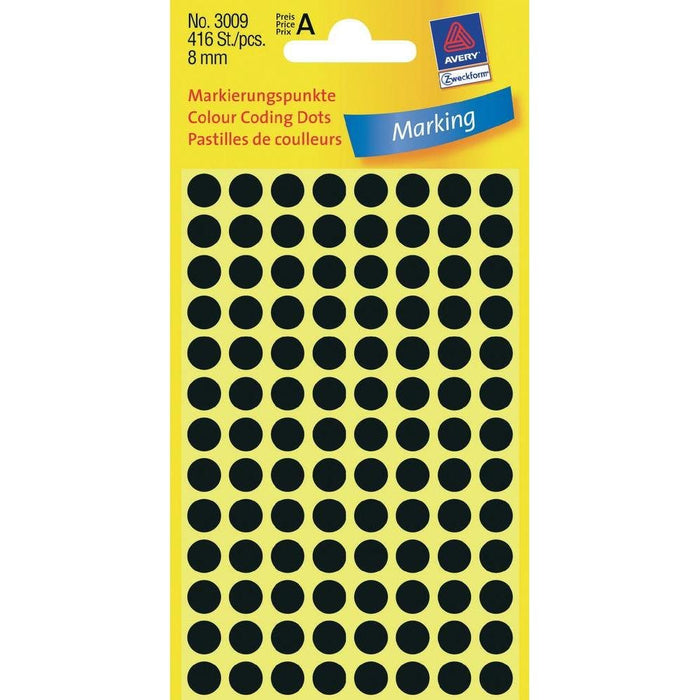 EAN 4004182030097 - Avery 3009 etiqueta autoadhesiva Círculo Negro 416 pieza(s) imagen 1