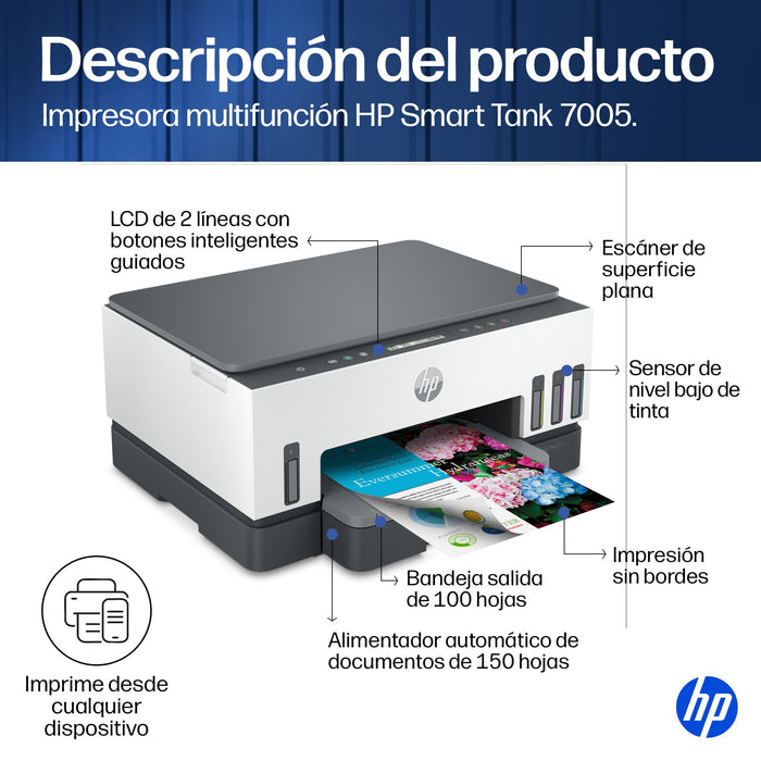 EAN 0195908302360 - HP Smart Tank 7005 All-in-One Printer Inyección de tinta térmica A4 4800 x 1200 DPI 15 ppm Wifi imagen 14