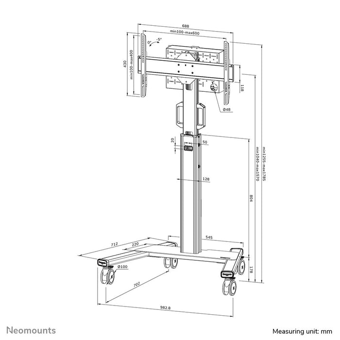 EAN 8717371449650 - Neomounts FL50S-825BL1 mueble y soporte para dispositivo multimedia Negro Soporte de suelo fijo imagen 20