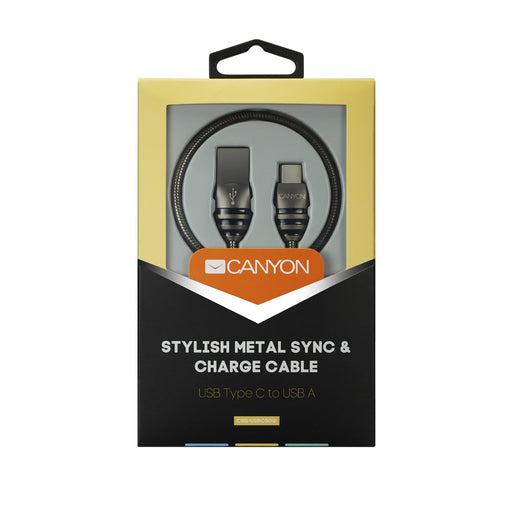 EAN 5291485004033 - Canyon CNS-USBC5DG cable USB USB 2.0 1 m USB A USB C Negro, Gris imagen 2