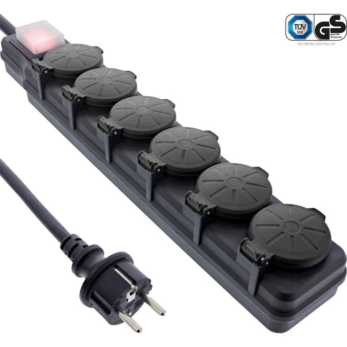 EAN 4043718316540 - InLine 16496Q base múltiple 10 m 6 salidas AC Negro imagen 2