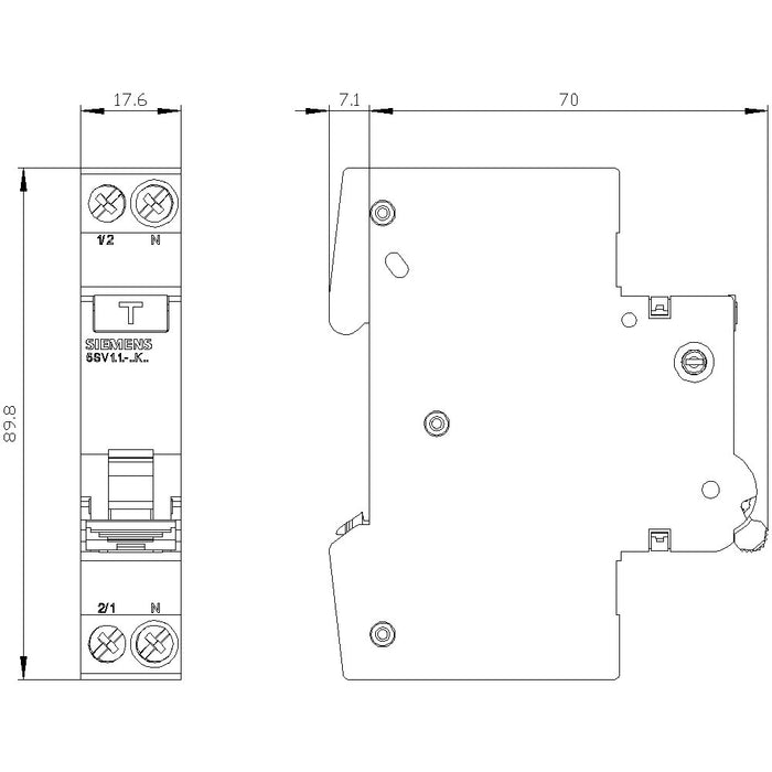 EAN 4001869557892 - Siemens 5SV1316-7KK16 corta circuito Residual-current device with overcurrent protection (RCBO) Tipo A 2 imagen 6