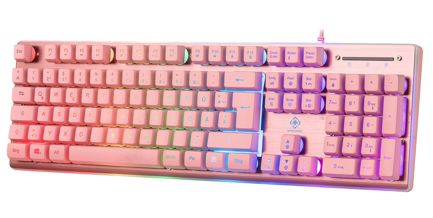 EAN 7333048057327 - Deltaco Gaming GAM-021-RGB-P-DE teclado Juego USB QWERTZ Alemán Rosa imagen 4