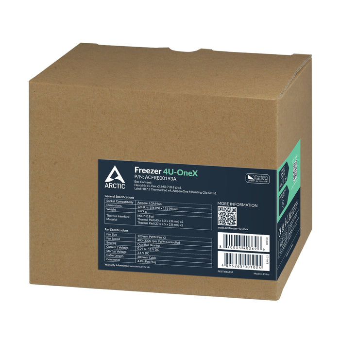 EAN 4895265000676 - ARCTIC Freezer 4U-OneX Procesador Refrigerador de aire 12 cm Negro, Gris 1 pieza(s) imagen 7