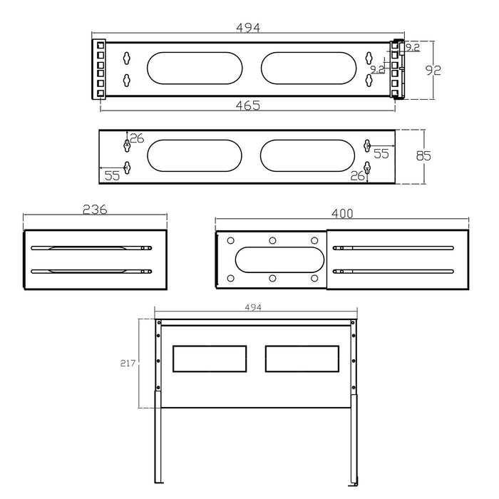 EAN 4043718284795 - InLine 19102B armario rack 2U Bastidor de pared Negro imagen 4