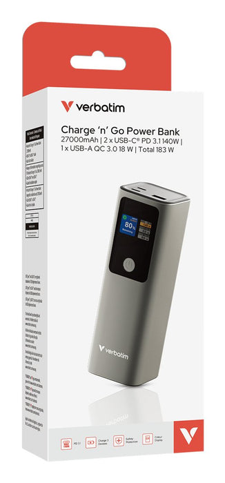EAN 0023942322696 - Verbatim 32269 batería externa Ión de litio 27000 mAh Gris imagen 5