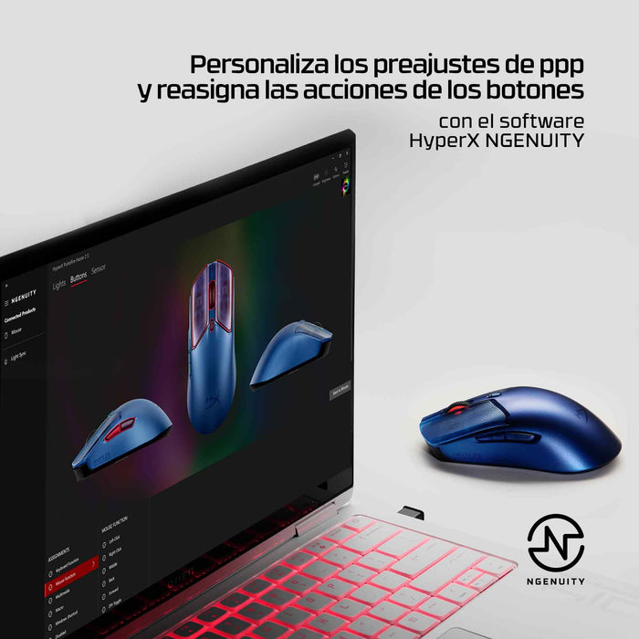 EAN 197961217414 - HyperX Pulsefire Haste 2 S Wireless Navy Gaming Mouse ratón Juego Ambidextro RF Wireless + Bluetooth + USB imagen 10