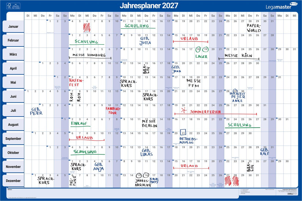 EAN 8713797116343 - Legamaster 7-420221-27 tablero de planificación imagen 5