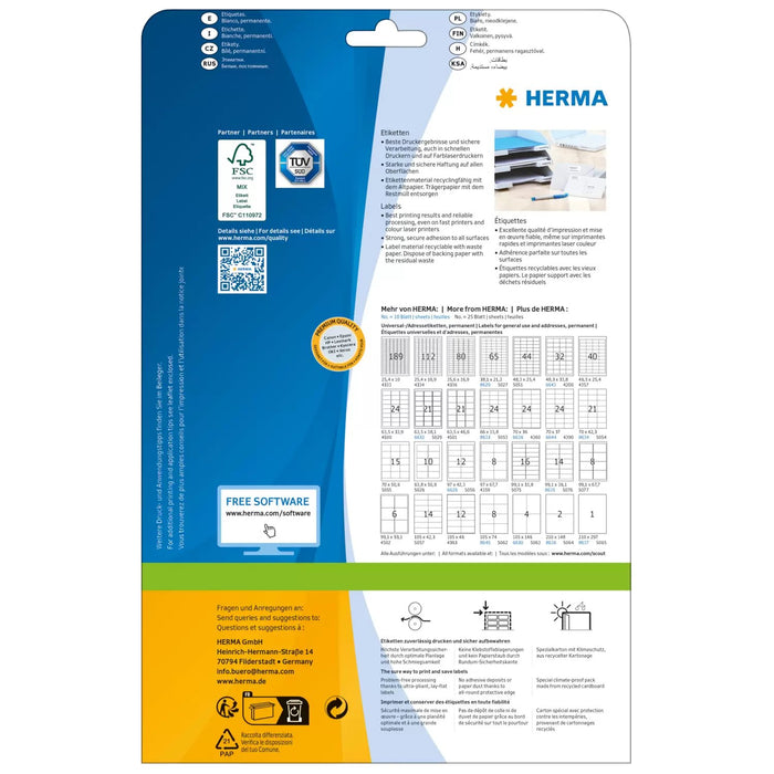 EAN 4008705045025 - HERMA 4502 etiqueta para dirección Blanco imagen 2