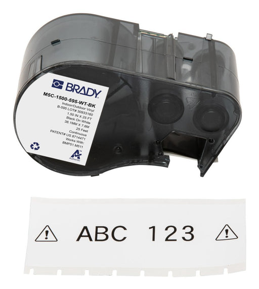 EAN 888434593714 - Brady M5C-1500-595-WT-BK etiqueta de impresora Negro, Blanco Etiqueta para impresora autoadhesiva imagen 1