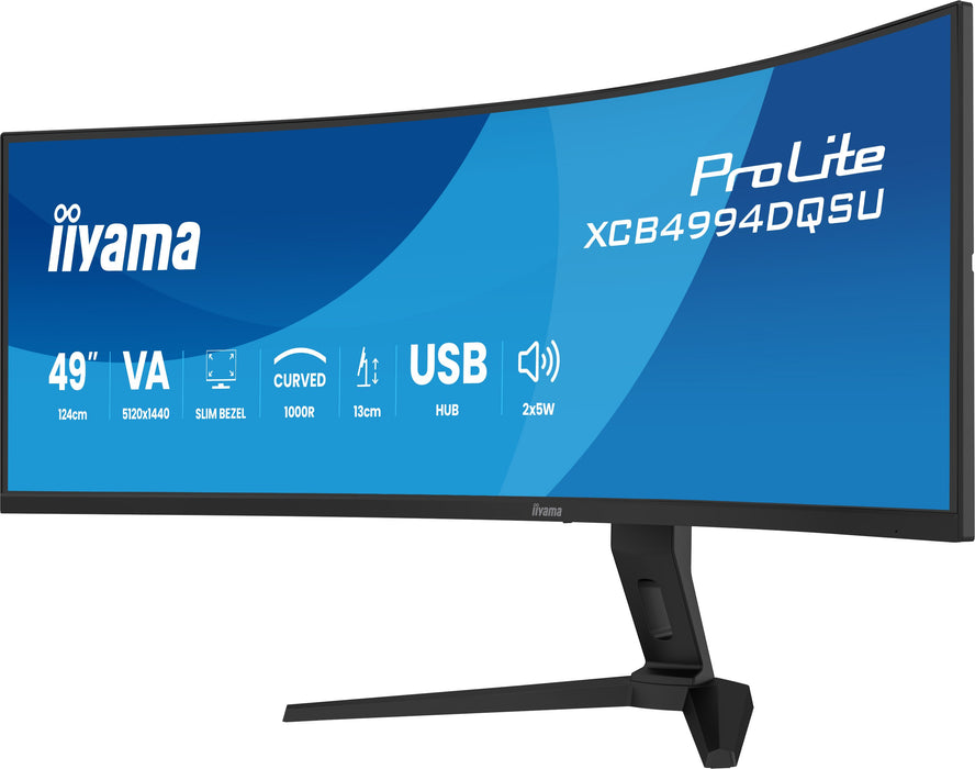 EAN 4948570127993 - iiyama ProLite XCB4994DQSU-B1 pantalla para PC 124,5 cm (49") 5120 x 1440 Pixeles Dual QHD LCD Negro imagen 4