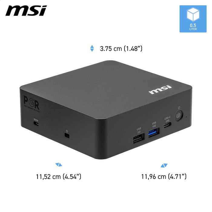 EAN 4711377431200 - MSI Cubi NUC AI+ 3MG-005BEU USFF Negro 322 Intel® SoC FCBGA2540 4,4 GHz Altavoces incorporados imagen 3