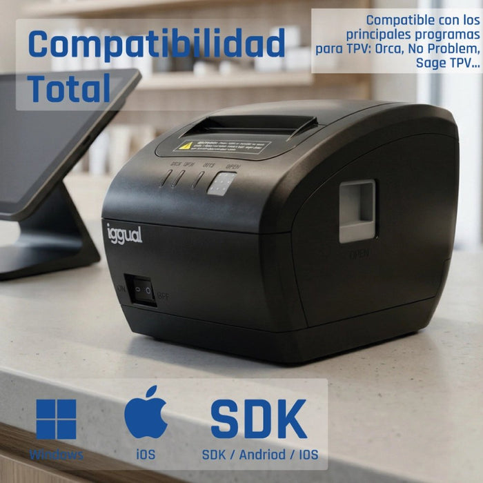 EAN 8435364319321 - iggual TP Easy 80 WiFi 203 x 203 DPI Inalámbrico y alámbrico Transferencia térmica Impresora de recibos imagen 17