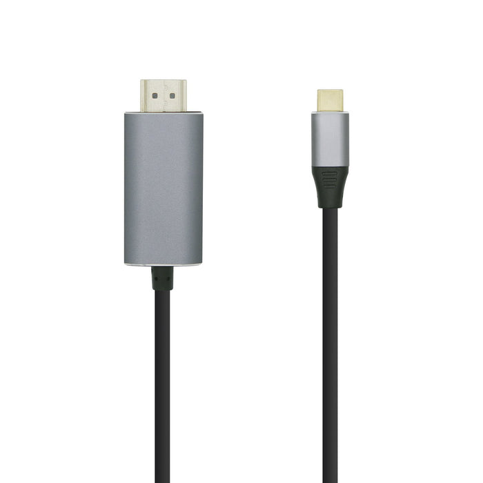 EAN 8436574704310 - AISENS A109-0392 adaptador de cable de vídeo 0,8 m HDMI tipo A (Estándar) USB Tipo C Aluminio, Negro imagen 1