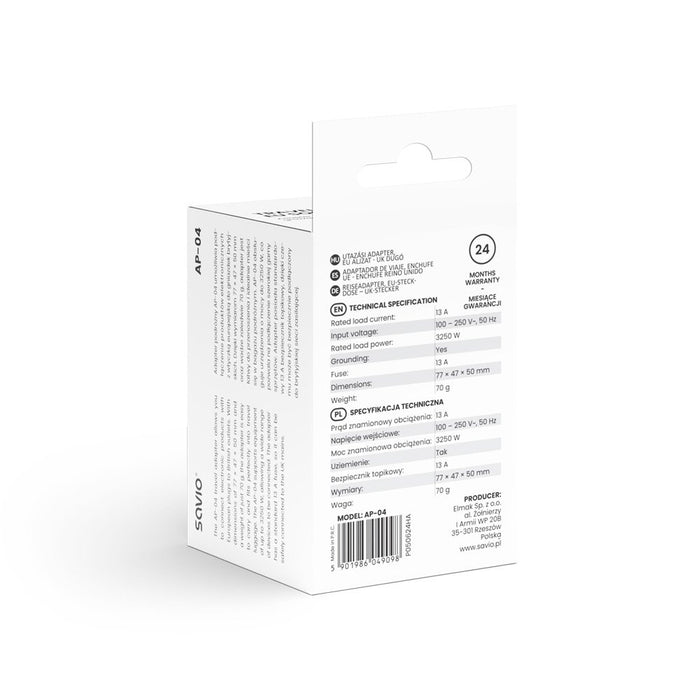 EAN 5901986049098 - Savio AP-04 adaptador e inversor de corriente Universal 3250 W Blanco imagen 5