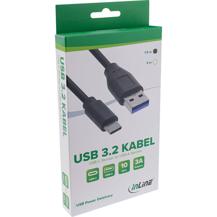 EAN 4043718249756 - InLine 35712 cable USB USB 3.2 Gen 2 (3.1 Gen 2) 2 m USB A USB C 10 Gbit/s Negro imagen 2