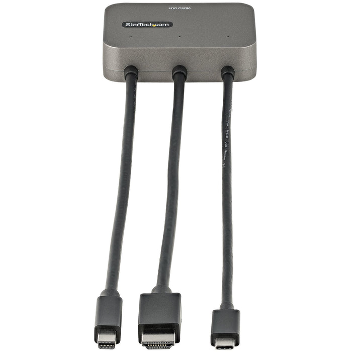 EAN 65030881104 - StarTech.com CDPHDMDP2HD adaptador de cable de vídeo 0,27 m HDMI + USB HDMI + Mini DisplayPort + USB Type-C imagen 4