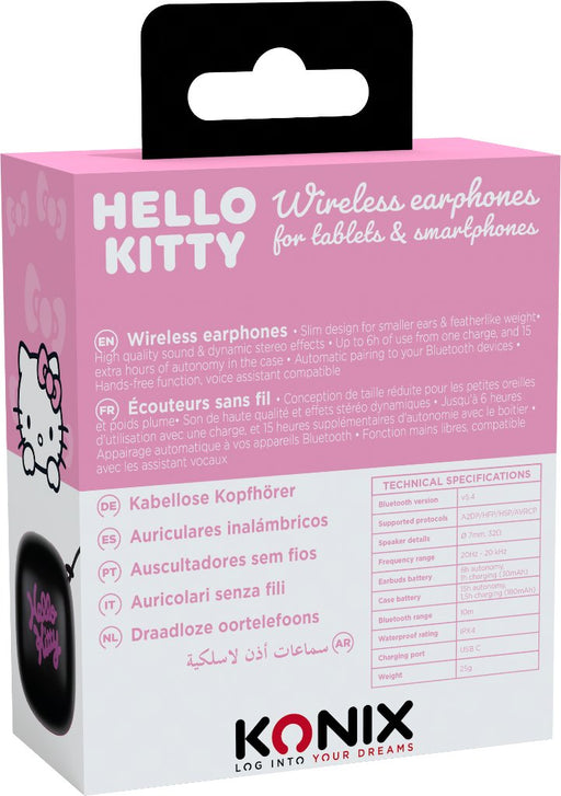 EAN 3328170001212 - Konix Hello Kitty Auriculares Inalámbrico Dentro de oído Llamadas/Música Bluetooth Rosa, Blanco imagen 2