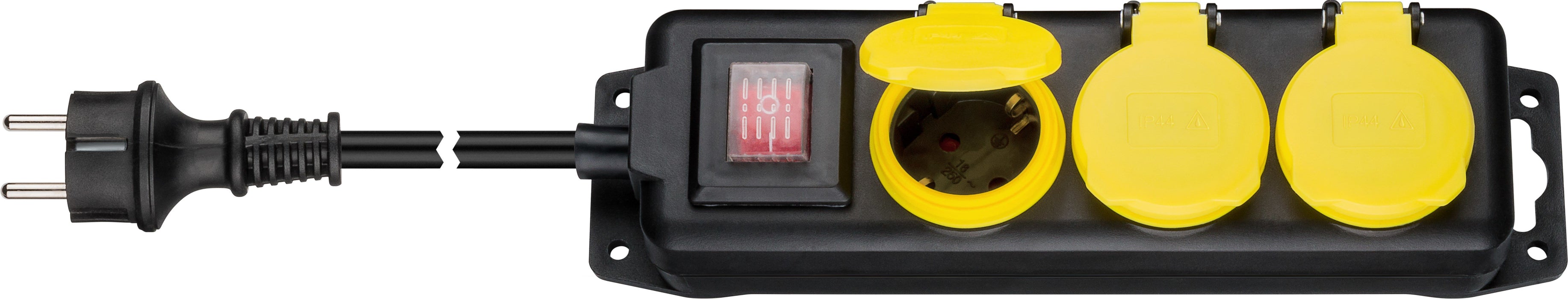 EAN 4040849451935 - Goobay 45193 base múltiple 3 m 3 salidas AC Interior / exterior Negro, Amarillo imagen 1