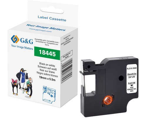 EAN 6942383177457 - G&G 21680 cinta para impresora de etiquetas Negro sobre blanco 18445 imagen 1