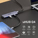 EAN 4894160057471 - UNITEK uHUB Q4 USB 3.2 Gen 1 (3.1 Gen 1) Type-C 10000 Mbit/s Gris imagen 6