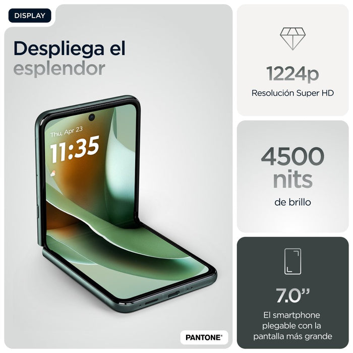 EAN 0840023293191 - Motorola razr 60 ultra 17,7 cm (6.96") SIM doble Android 15 5G USB Tipo C 16 GB 512 GB 4700 mAh Verde imagen 33