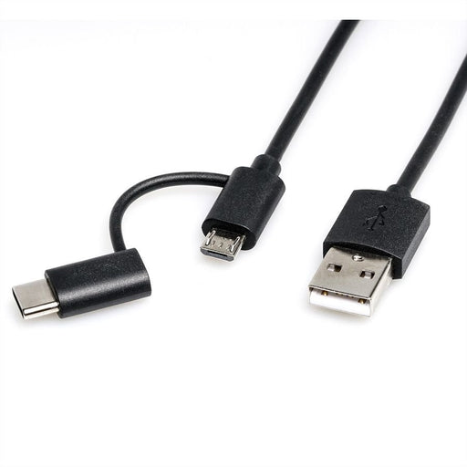 EAN 7611990151431 - ROLINE 11028328 cable USB USB 2.0 1 m USB A USB C/Micro-USB B Negro imagen 1