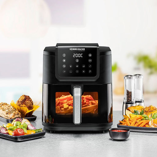 EAN 4001797813022 - Rommelsbacher FRH 1700 freidora Sencillo 8 L Independiente 1700 W Freidora de aire caliente Negro, Acero  imagen 2