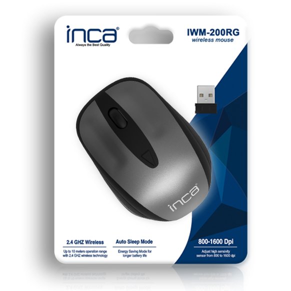 EAN 8697980450851 - Inca IWM-200R ratón Oficina Ambidextro RF inalámbrico Óptico 1600 DPI imagen 8