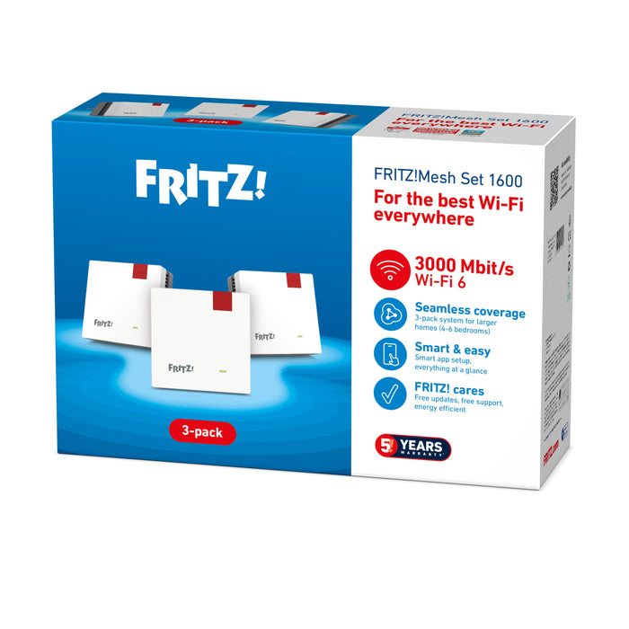 EAN 4023125031274 - Mesh Set FRITZMESH SET 1600 3-PACK EDITION INTERNATIONAL Doble banda (2,4 GHz / 5 GHz) Wi-Fi 6 (802.11ax) imagen 10